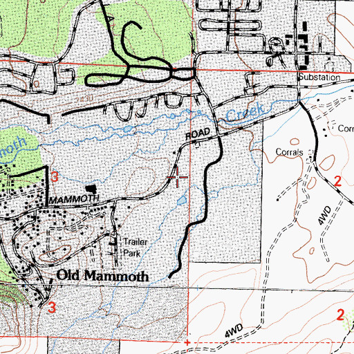 Topographic Map of Snowcreek Golf Course, CA