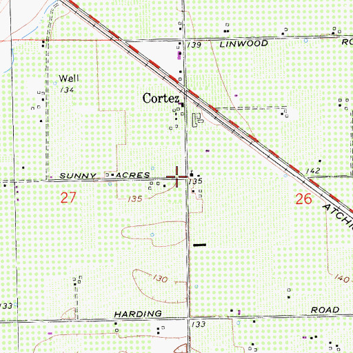 Topographic Map of Cortez Presbyterian Church, CA