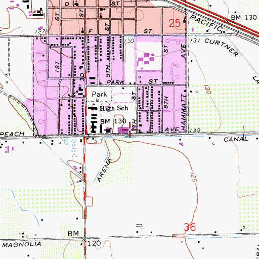 Topographic Map of Veterans Memorial Building, CA