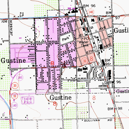 Topographic Map of Westside Christian Center, CA