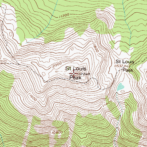 Topographic Map of Saint Louis Peak, CO