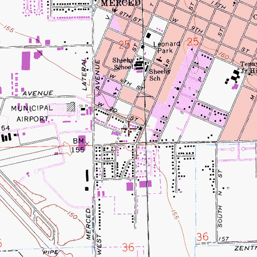 Topographic Map of Friendship Baptist Church, CA