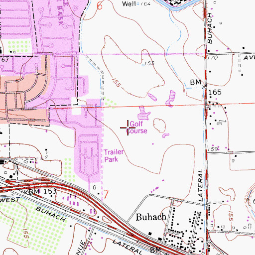 Topographic Map of Rancho Del Rey Golf Course, CA