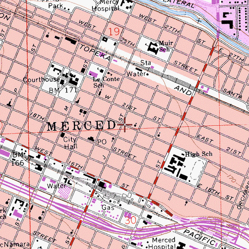 Topographic Map of Bethesda Apostolic Faith Church, CA