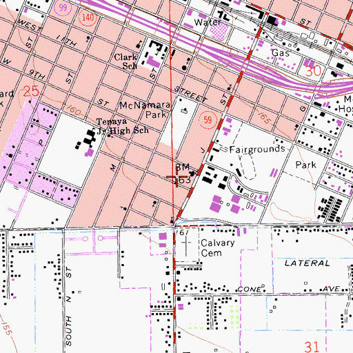 Topographic Map of Merced County Fire Department Station 81 Merced Headquarters, CA