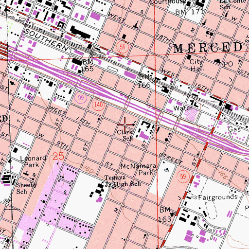 Topographic Map of Galen Clark Kindergarten, CA