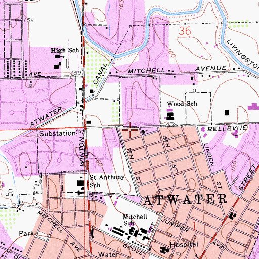 Topographic Map of Holy Cross Lutheran Church, CA