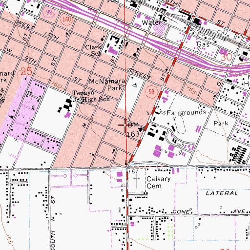 Topographic Map of Mount Zion Lighthouse Full Gospel Church, CA