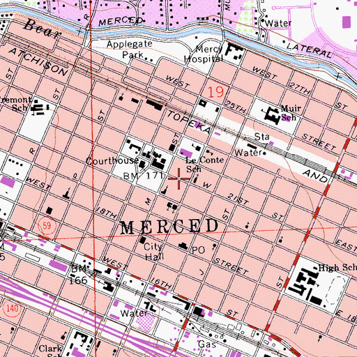 Topographic Map of Our Lady of Mercy Roman Catholic Church, CA