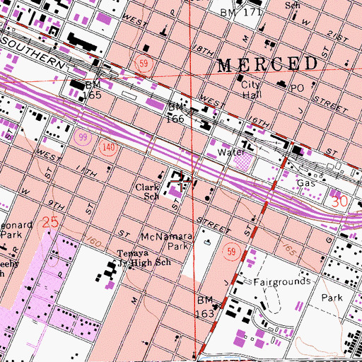 Topographic Map of Sacred Heart Roman Catholic Church, CA
