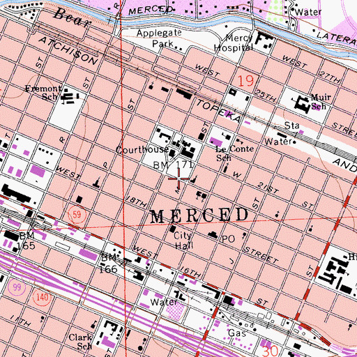 Topographic Map of Saint Lukes Episcopal Church, CA