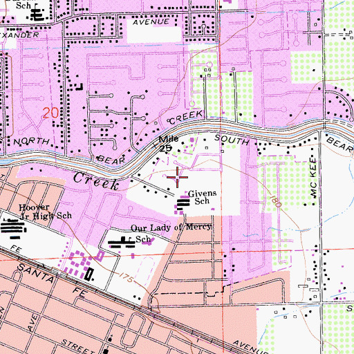 Topographic Map of Ada Givens Park, CA