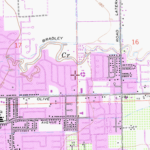Topographic Map of Don B Chenoweth Elementary School, CA