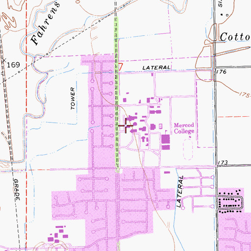 Topographic Map of Lesher Library, CA