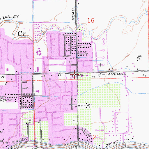 Topographic Map of Olive East Seventh Day Adventist Church, CA