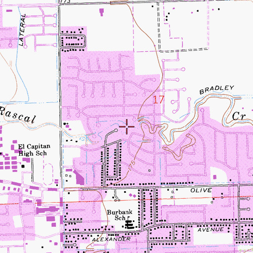 Topographic Map of Rahilly Park, CA
