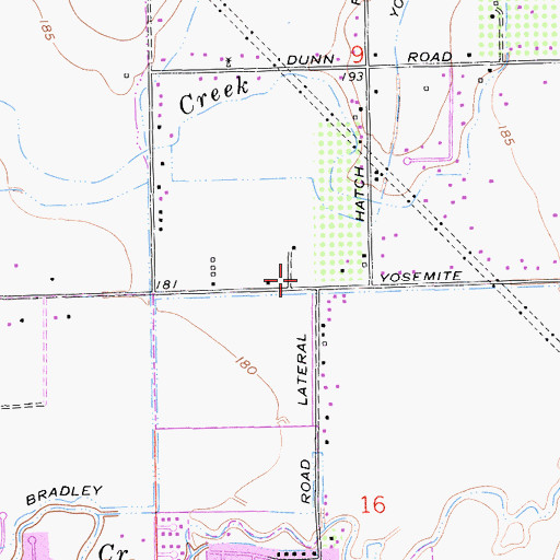 Topographic Map of Yosemite Church, CA