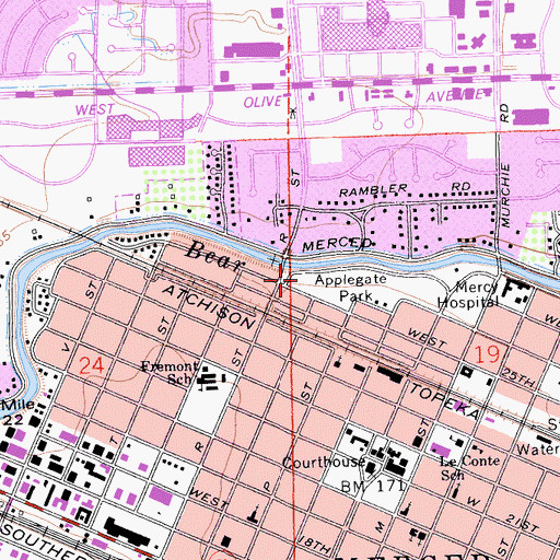Topographic Map of Applegate Park Zoo, CA
