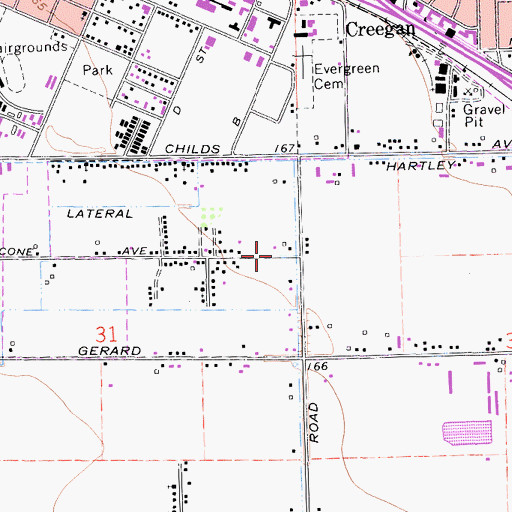 Topographic Map of Merced County Juvenile Hall, CA