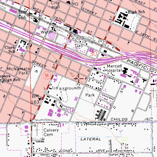 Topographic Map of New Faith Tabernacle Church of God in Christ, CA
