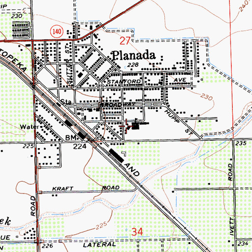 Topographic Map of Planada Elementary School, CA