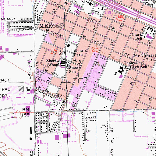 Topographic Map of Second Baptist Church, CA