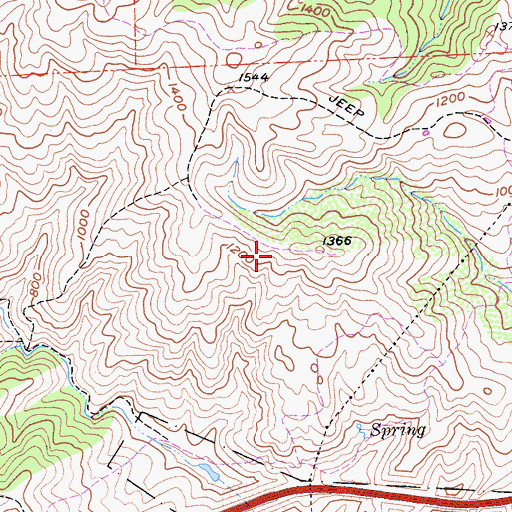 Topographic Map of Upper Cottonwood Creek Wildlife Area, CA