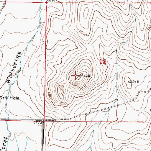 Topographic Map of Merden Peak, MT