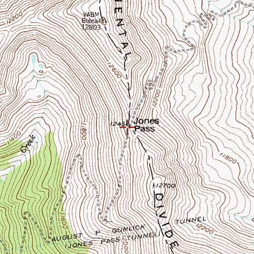 Topographic Map of Jones Pass, CO