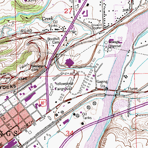 Topographic Map of Place Where the White Horse Went Down Historical Marker, MT