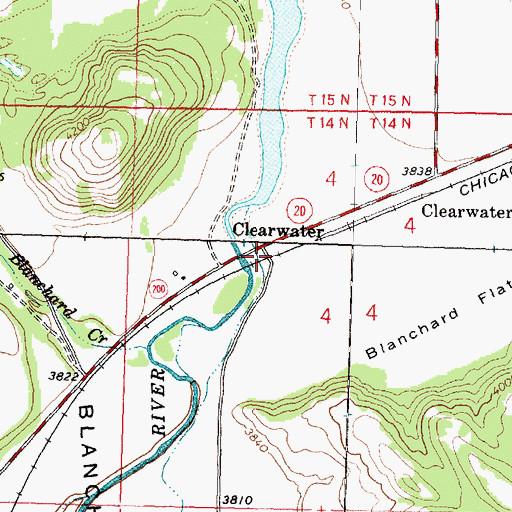 Topographic Map of Big Blackfoot Railroad Historical Marker, MT