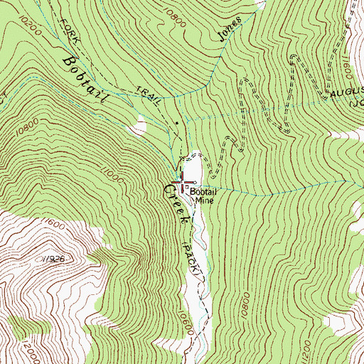 Topographic Map of Bobtail Mine, CO