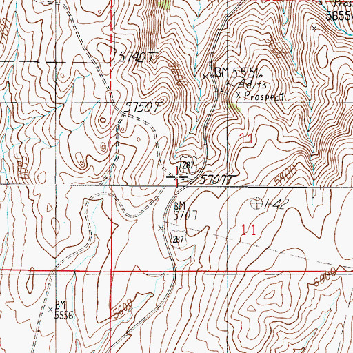 Topographic Map of Bozeman Trail Historical Marker, MT