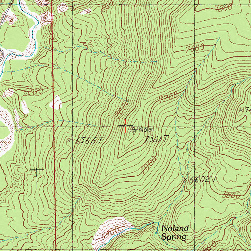 Topographic Map of Noland Mountain, AZ