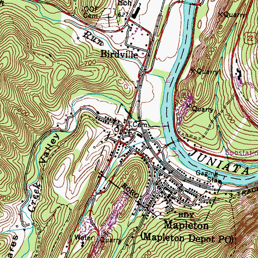 Topographic Map of Mapleton United Brethren Church Cemetery, PA