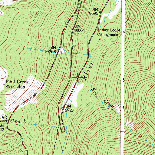 Topographic Map of Eva Creek, CO