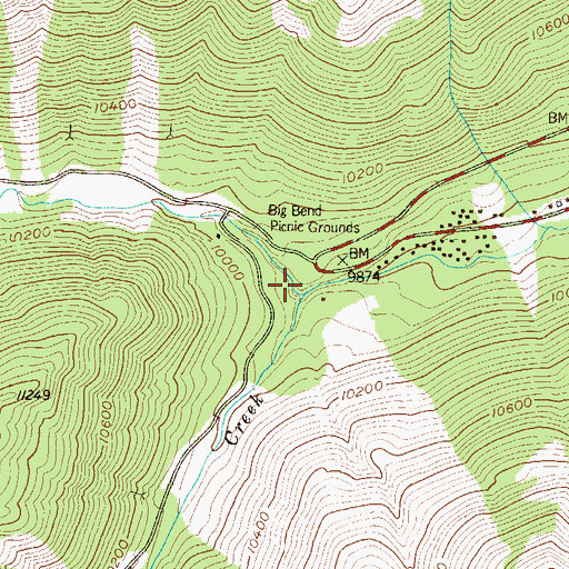 Topographic Map of Woods Creek, CO