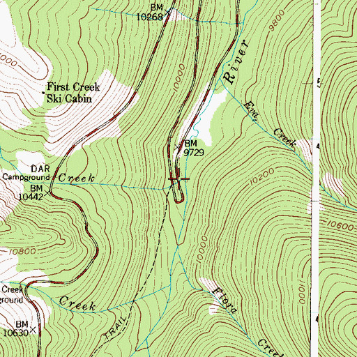 Topographic Map of First Creek, CO