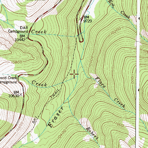 Topographic Map of Second Creek, CO