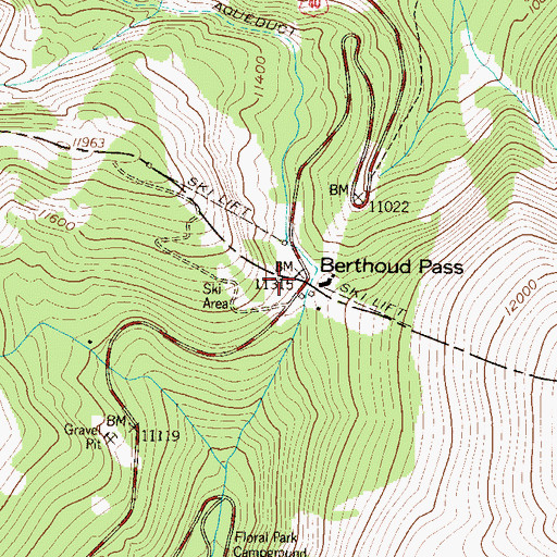 Topographic Map of Berthoud Pass, CO