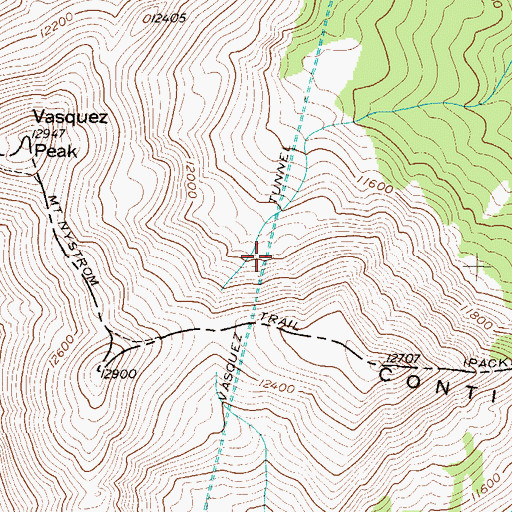 Topographic Map of Vasquez Tunnel, CO