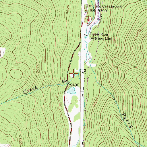 Topographic Map of Parsenn Creek, CO
