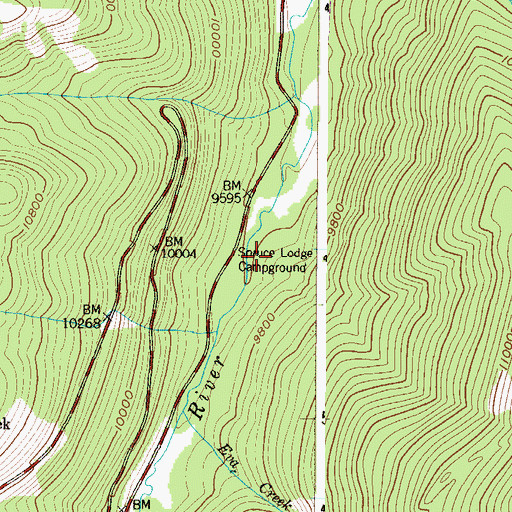 Topographic Map of Spruce Lodge Campground, CO