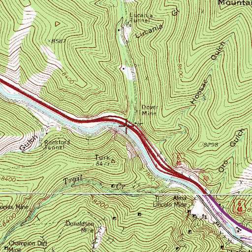 Topographic Map of Fall River, CO