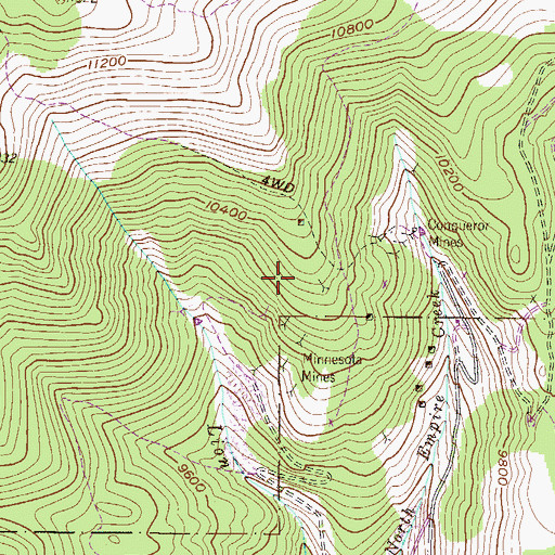 Topographic Map of Minnesota Mines, CO