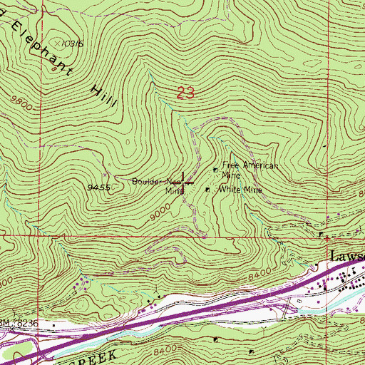 Topographic Map of Boulder Nest Mine, CO