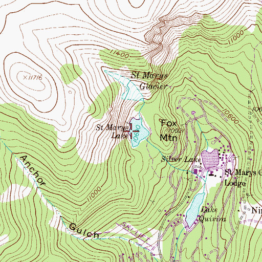 Topographic Map of Saint Marys Lake, CO
