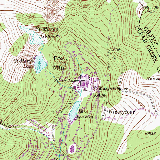 Topographic Map of Silver Lake, CO