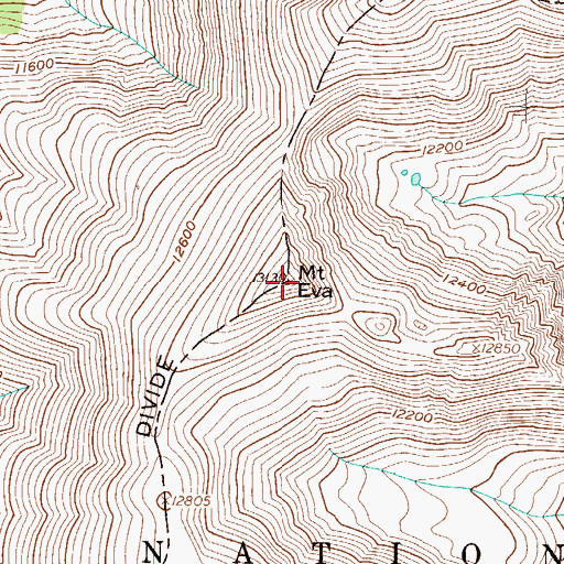 Topographic Map of Mount Eva, CO