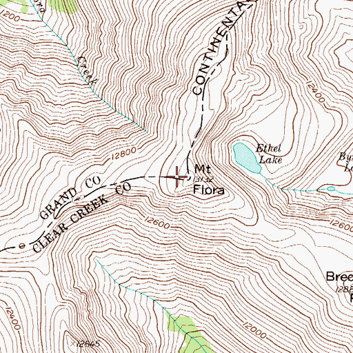 Topographic Map of Mount Flora, CO